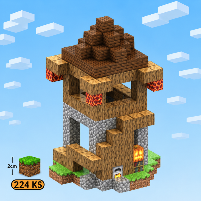 Minecraft magnetická stavebnica - 224 kusov + 7 figúrok