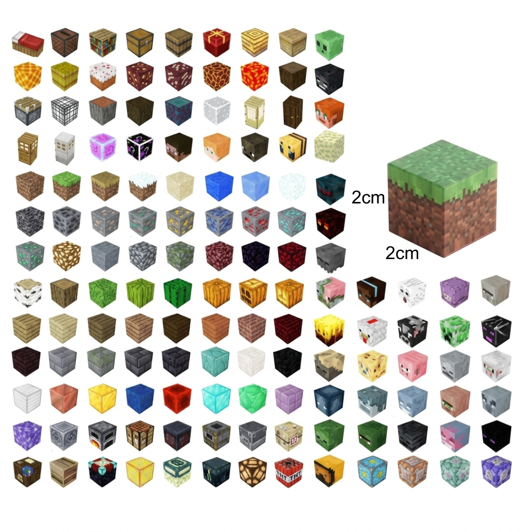 Minecraft magnetická stavebnice - 192 kusů + 6 figurky